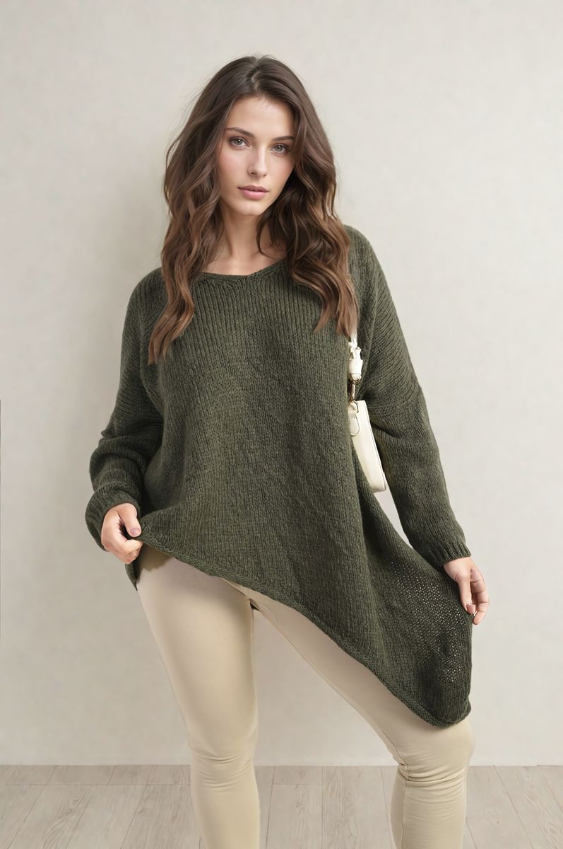 Asymmetric Oversized Knitted Jumper