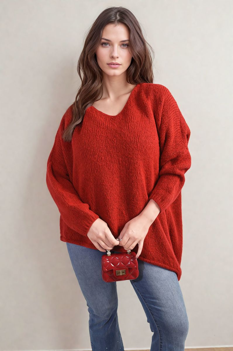 Asymmetric Oversized Knitted Jumper