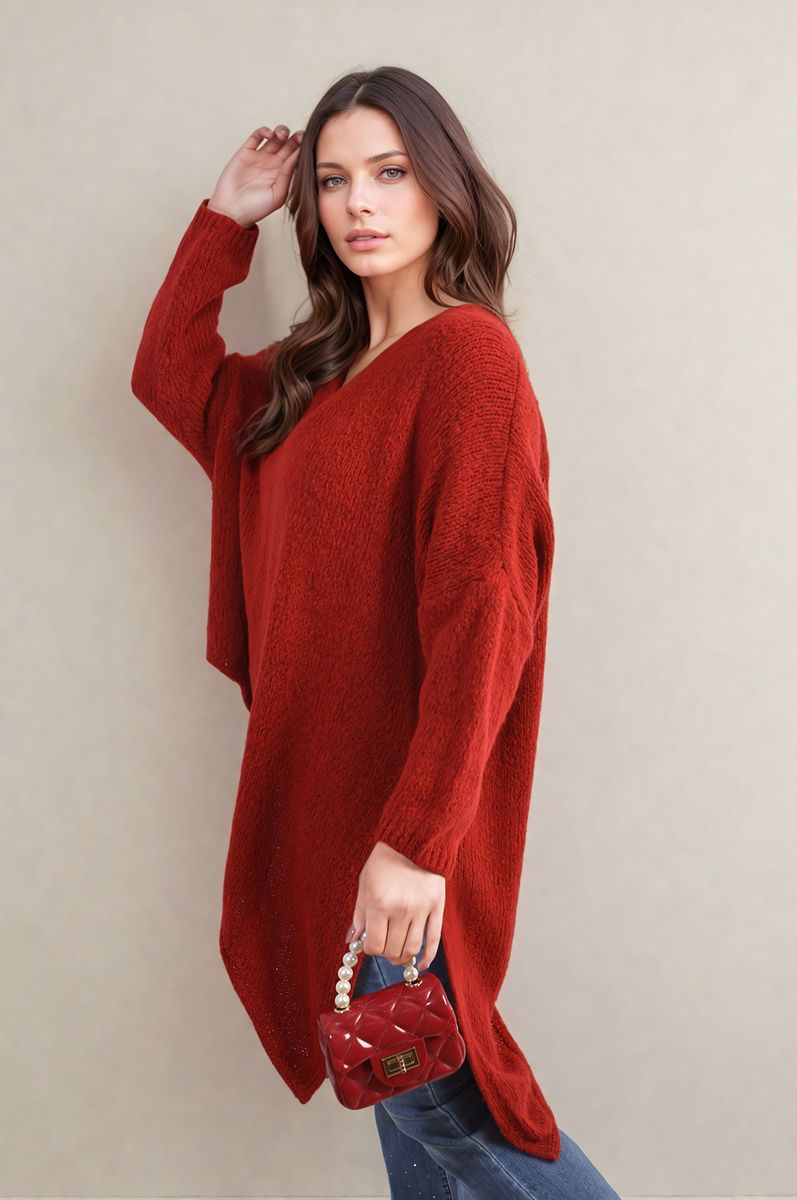 Asymmetric Oversized Knitted Jumper