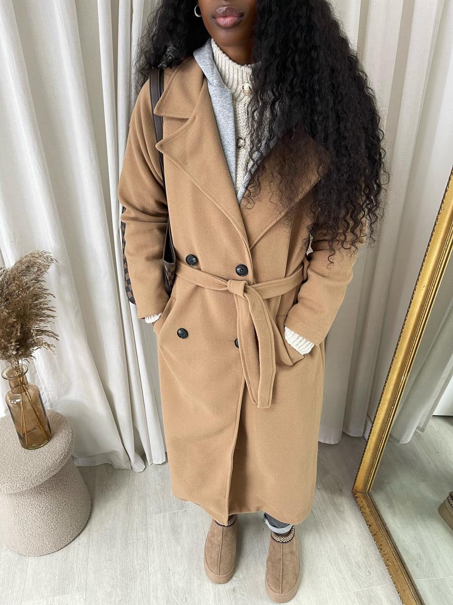 Belted Button Hooded Trench Coat